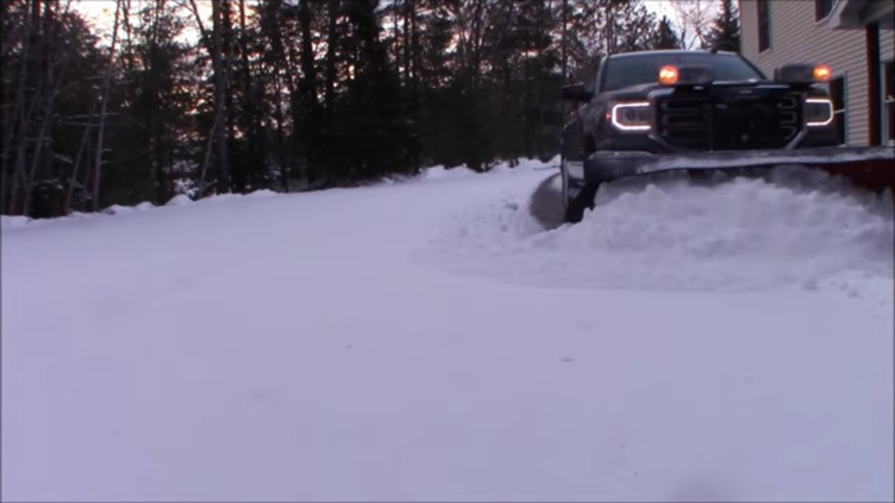 New Plow Setup plowing snow - YouTube