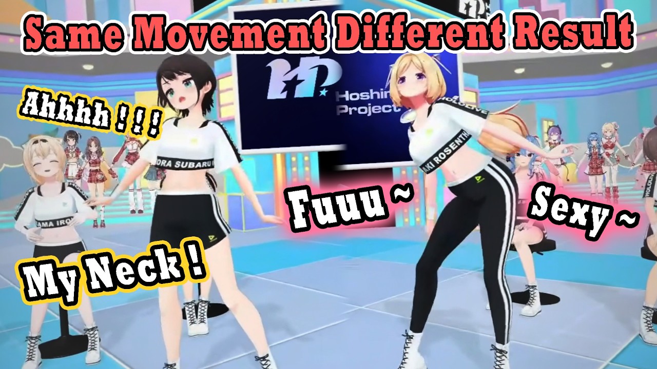 Subaru Tries to Copy Aki’s Dance Move But Her Body Gives Up 【HoshimaticProject 】