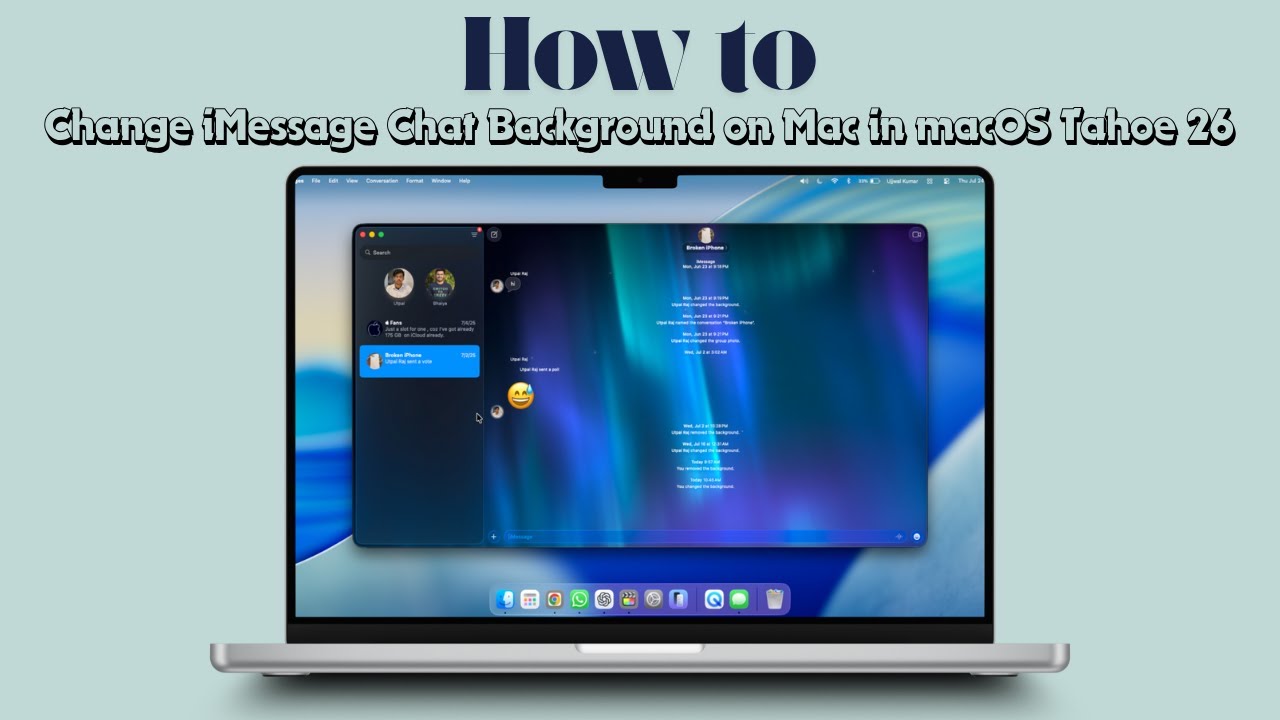 How to Change iMessage Chat Background on Mac in macOS Tahoe 26 - YouTube