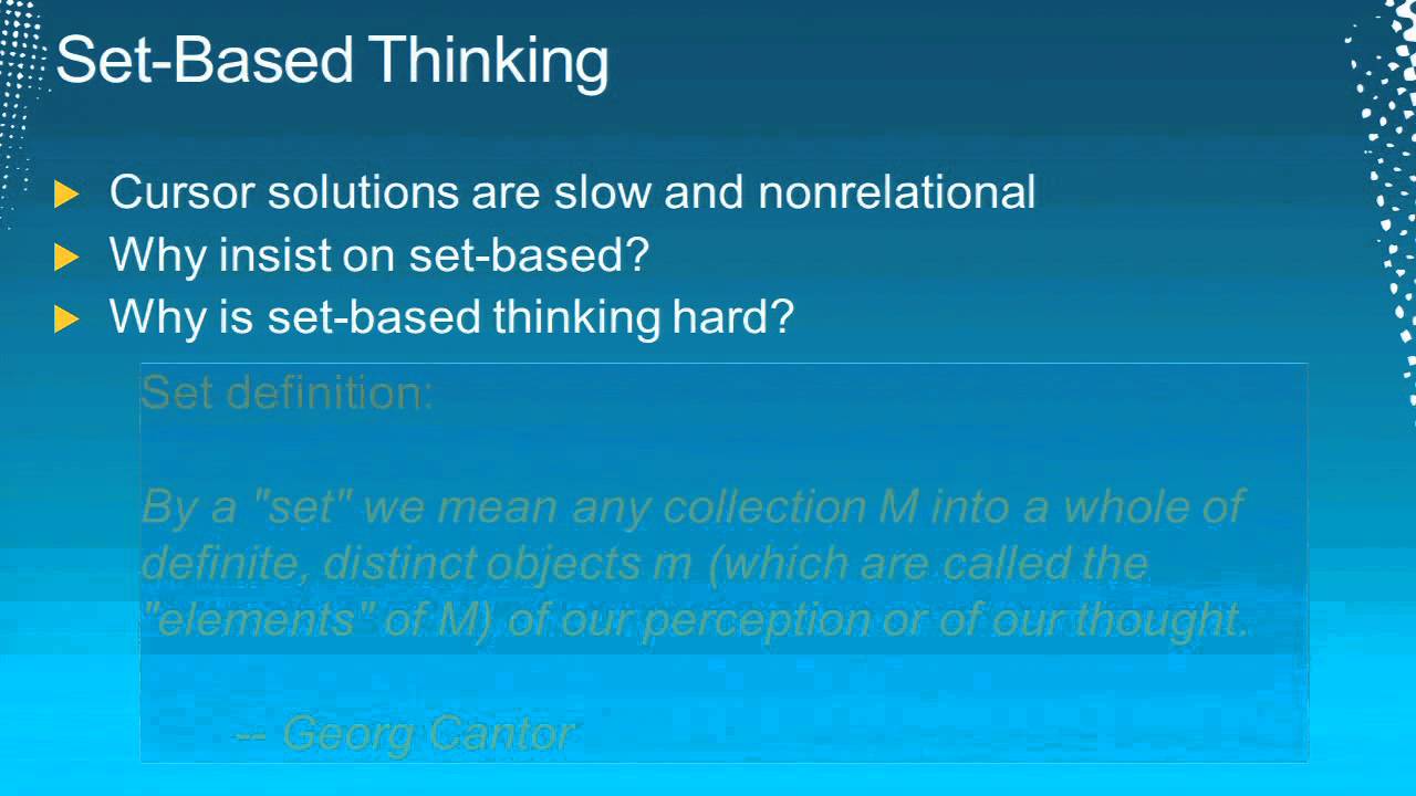 Tech·Ed North America 2011 Efficient T SQL Querying with Itzik Ben Gan