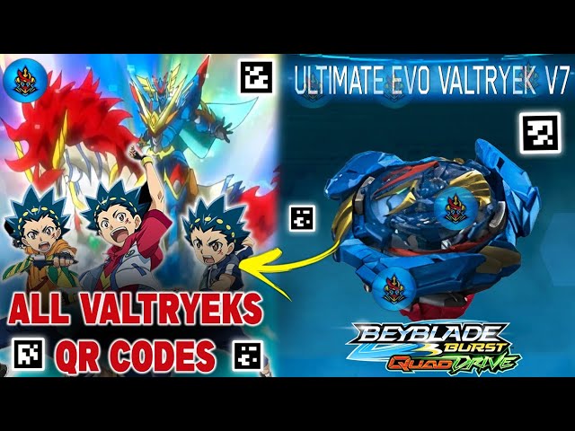 QR CODES GLYPH VALTRYEK V5 ZONE BALKESH B5 TOURNAMENT VERSUS PACK QR CODES  EBGAMES BEYBLADE RISE APP 