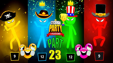 Stickman Party   Gameplay Part 23 Random Funny Mini Games, 1 2 3 4 Plyer Free New Update Adventure