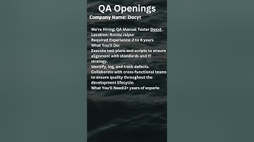 QA JOB OPENING FOR MANUAL TESTERS #manualtesting #selenium #viral #automation #ytshorts #shorts