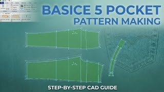 GGT CAD Video # 6 Learn 5 Pocket Jeans Pattern Making in Gerber | Complete Course