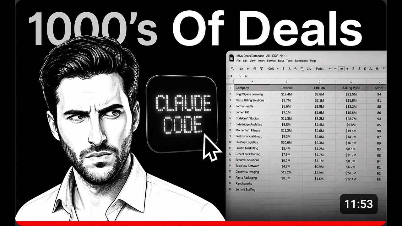 Claude Code Just Changed M&A Deal Flow Forever Tutorial + Use Cases ...