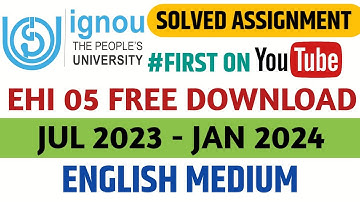 EHI 05 solved Assignment 2023-24| EHI 05 Ignou solved  Assignment 2023-24 FREE DOWNLOAD