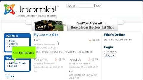 Joomla User - 03 - Account Details