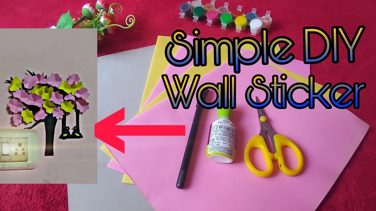 Simple DIY|Wall sticker|colour paper|DIY Ideas|RV's Creation|