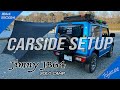 【Jimny Camp】新型ジムニーにヘキサタープをカーサイド設営｜JB64｜ソロキャンプ｜車中泊｜かわせみ河原｜TzGarage