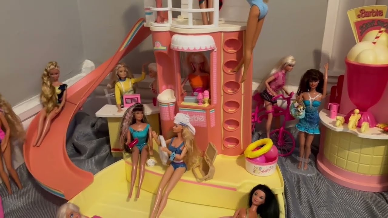 Boîte De Piscine Tropicale Barbie Par Mattel - Vintage 1986 - Jouet D'occasion
