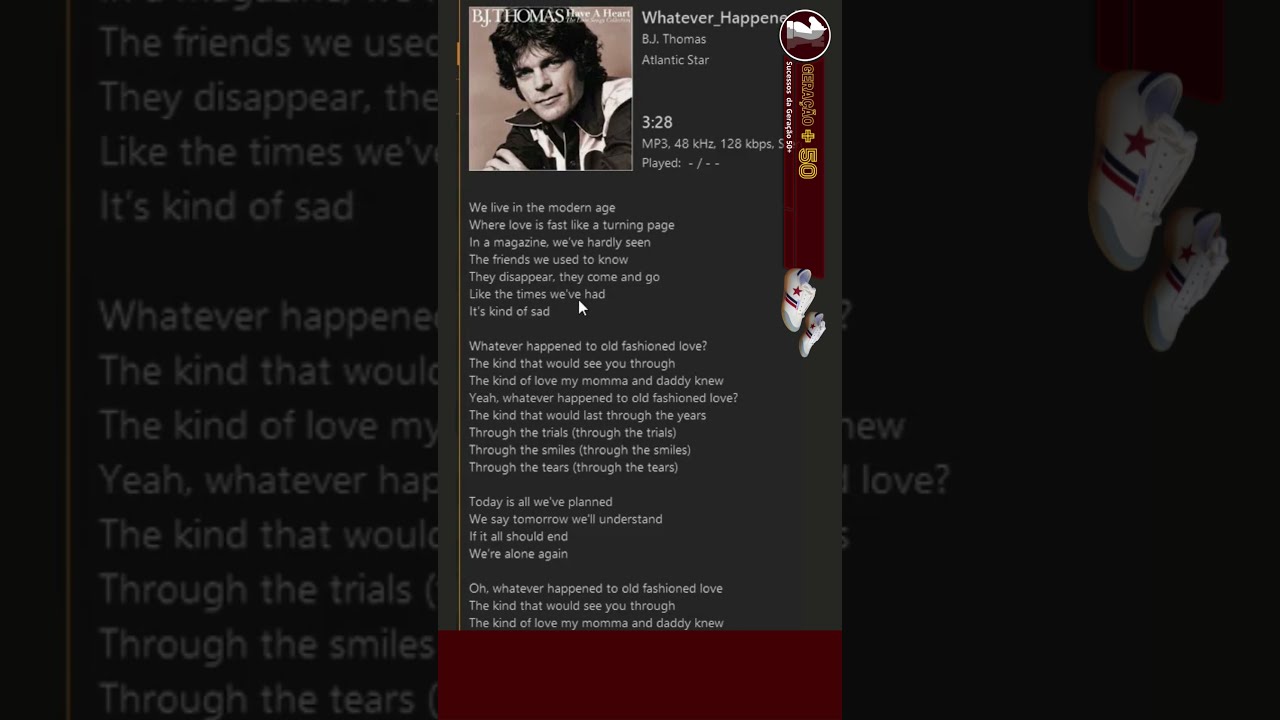 B J THOMAS Whatever Happened To Old Fashioned Love 1982 