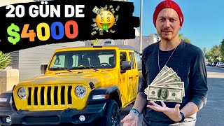 0 INGILIZCE ILE AMERIKA'DA 5 GÜNDE $1000 | Amerika'da yaşam ( Uber / Lyft / Postmates Challenge )