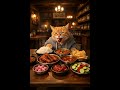 Hoodie Cat Eats Full Table Feast 😱 Nepali-Indian Mukbang ASMR #asianfusion #ricedumpling #indian