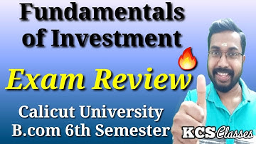 Exam Review|Fundamentals of Investment|Calicut University Bcom 6th Semester