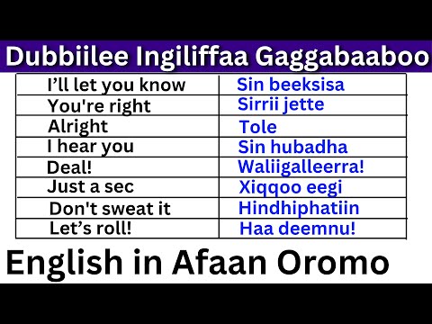 Dubbiilee Ingiliffaa Gaggabaaboo Kutaa 9 English In Afaan Oromo Expression In Afaan Oromo Part 9