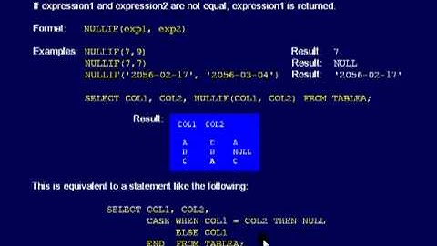 SQL 070 Scalar Functions, NULLIF or How can equal values give a NULL?