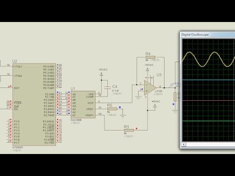 DAC0808 proteus simulation with AVR controller - YouTube