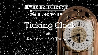Ticking Clock with Light Thunder and Rain | Black Screen