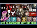 Diablo 4 - New Best Barbarian Leveling Build - Season 4 FAST 1 to 70 - Skills Tempering Gear Guide!