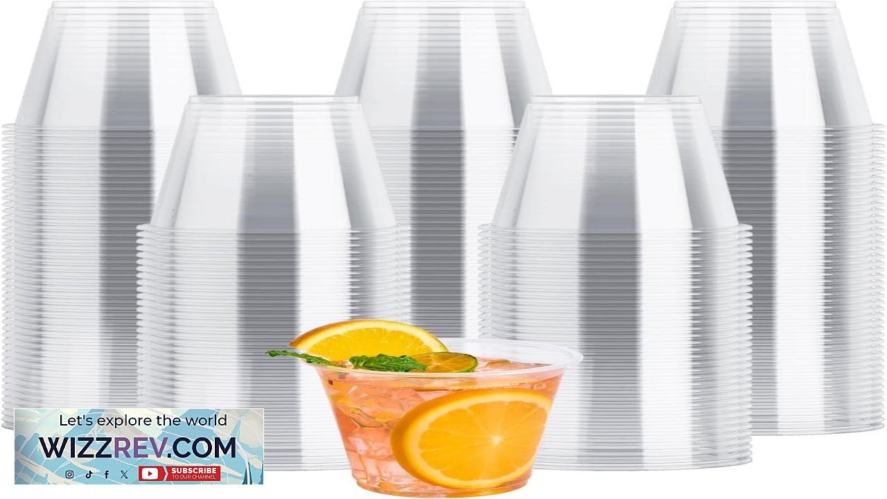 JOLLY CHEF 100 Pack Clear Plastic Cups 9 oz Crystal PET Party