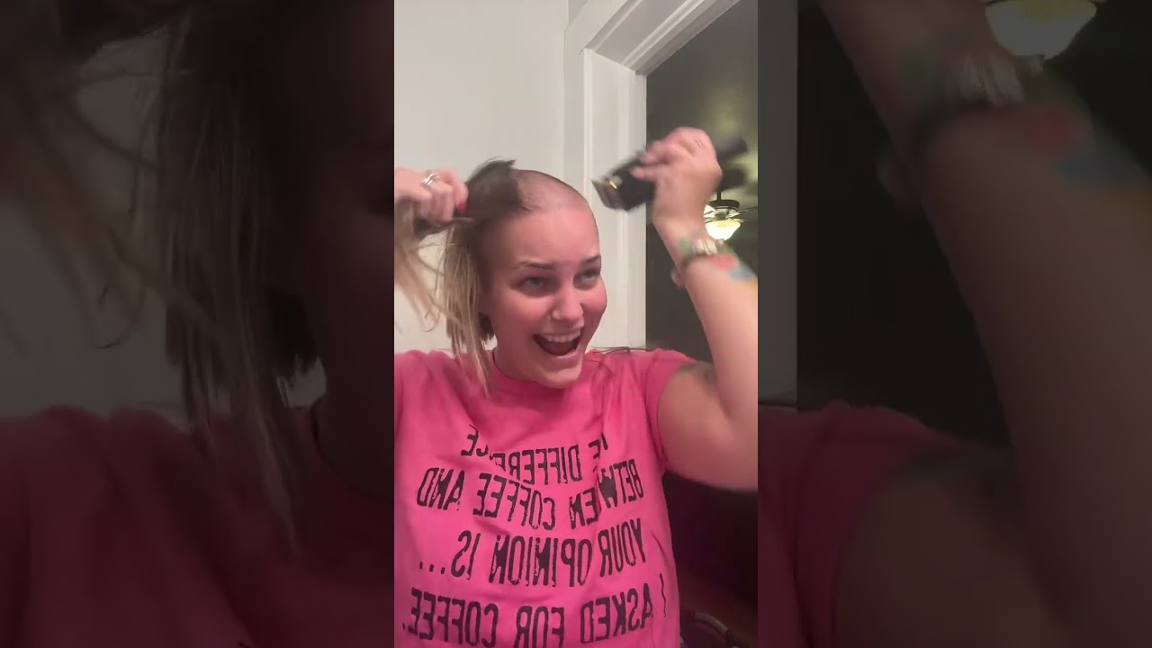 Beautiful woman headshave