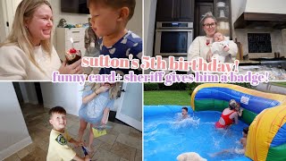 surprise birthday morning tradition, Sutton is FIVE!