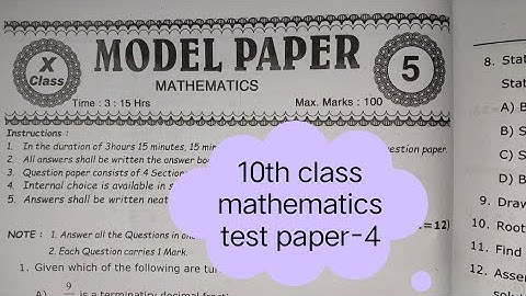 10th class mathematics public examination test paper with key/public exam question paper forpractice
