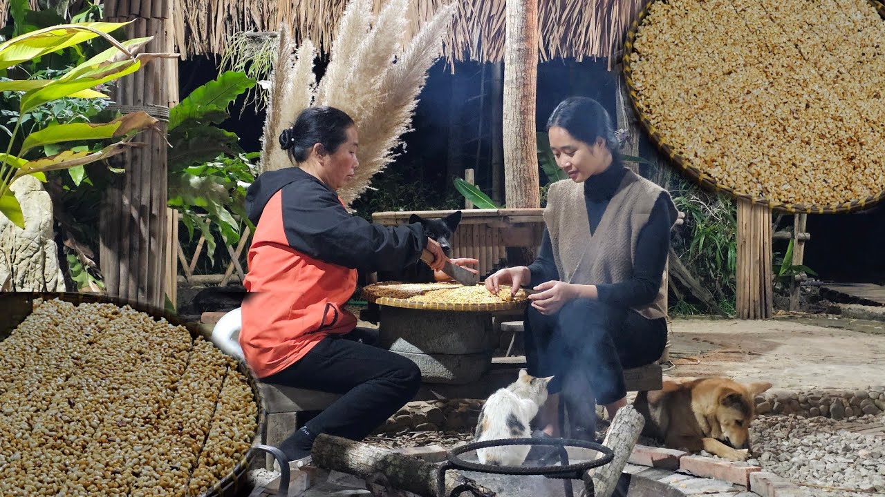 Эта деревенская девушка использовала остатки риса для приготовления пирожных. Съедобны ли они?