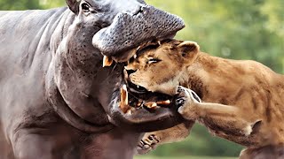 Сумасшедшая Атака Бегемота На Льва!  Хищники, которые Явно Ошиблись с Жертвой! Битвы Животных
