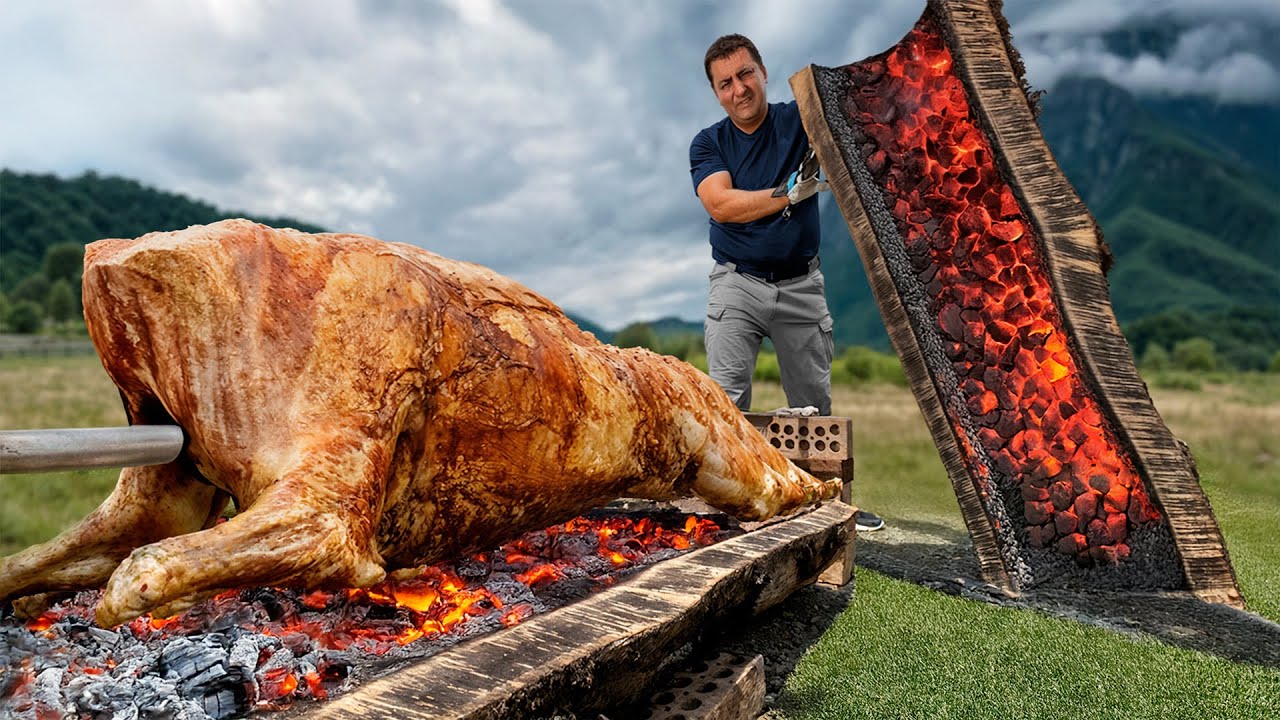 Assamos um Cordeiro Inteiro em um Tronco 🔥 Técnica Primitiva