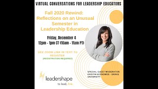Virtual Conversations for Leadership Educators - Fall 2020 Rewind
