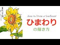 ひまわりの描き方【暑中見舞い・残暑見舞い】夏・6月・7月・8月の絵手紙／夏の花、花の描き方