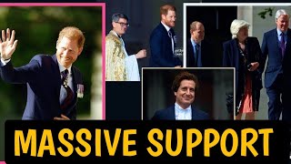 CHEERS as Harry arrives at St.Pauls||Spensers PRESENT to support H||See the PROMINENT people present