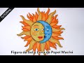 Figura de Sol y Luna de Papel Maché 🌝🌙 Reciclando papel y decorando ♻️🤩