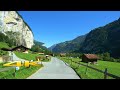 A Walk In Lauterbrunnen 4K 🇨🇭 A Scenic Relaxation Walk Tour With Ambient Sounds For Stress Relief