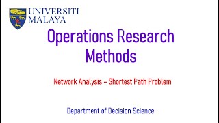 Shortest Path Problem | Network Analysis | Operations Research Methods