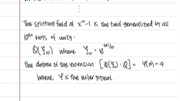 Determine the Galois Group of x^10-1 (Cyclotomic Extensions)