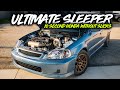 600HP STOCK K20 AWD Civic Sedan Is The ULTIMATE Sleeper! 10 Second Pass On Street Tires!