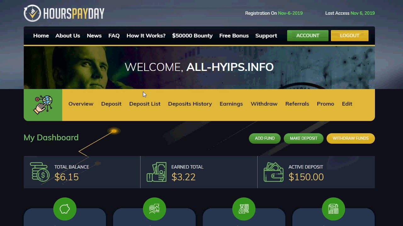 видео обзор hyip проекта HoursPayDay LTD.