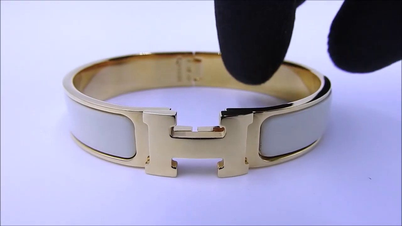 HERMES エルメス クリッククラックPM ホワイト ゴールド バングル H エルメス クリッククラックPM Hバングル ブレスレット GP ゴールド