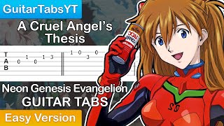 Neon Genesis Evangelion - A Cruel Angel's Thesis Opening Guitar Tutorial | Guitar Lesson TABS (EASY)