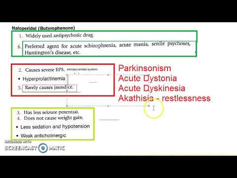 Pharmacology 301 c AntiPsychotic Drugs Haloperidol Butyrophenone psychoses treatment