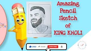 How to draw Virat Kholi with pencil sketch. #viratkholi