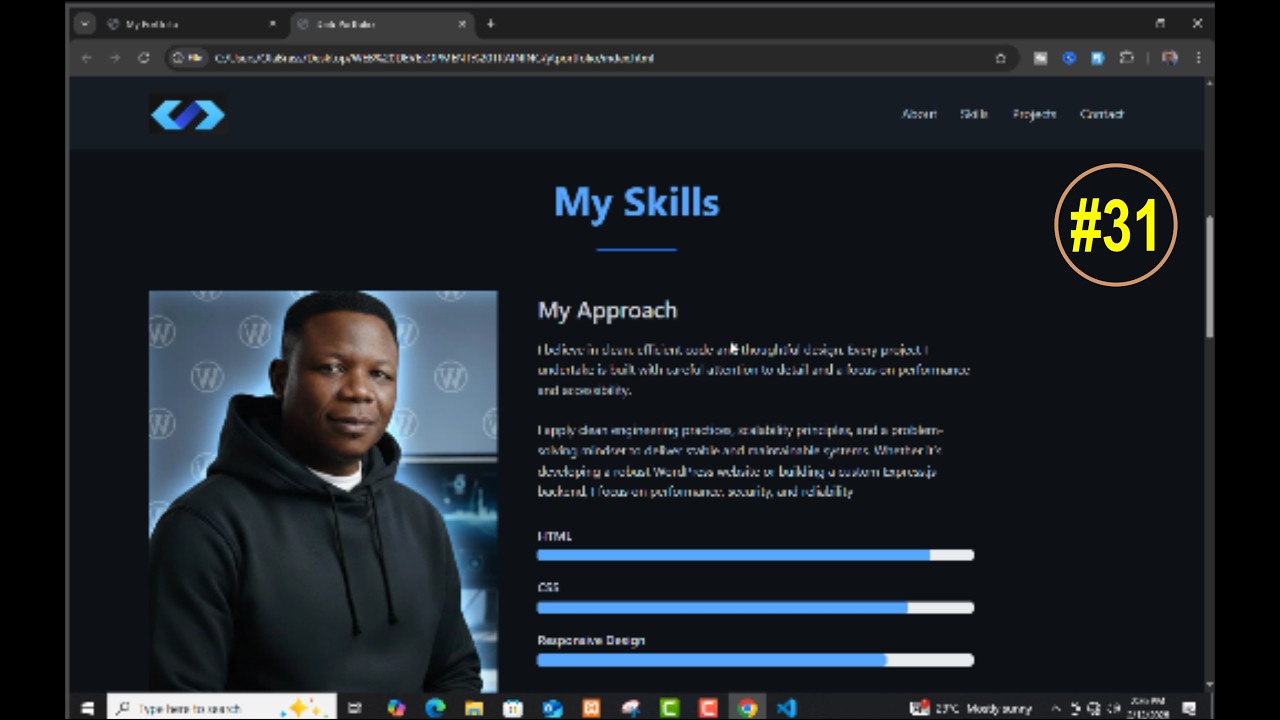 #31 How To create Skills Section Using HTML and CSS - YouTube