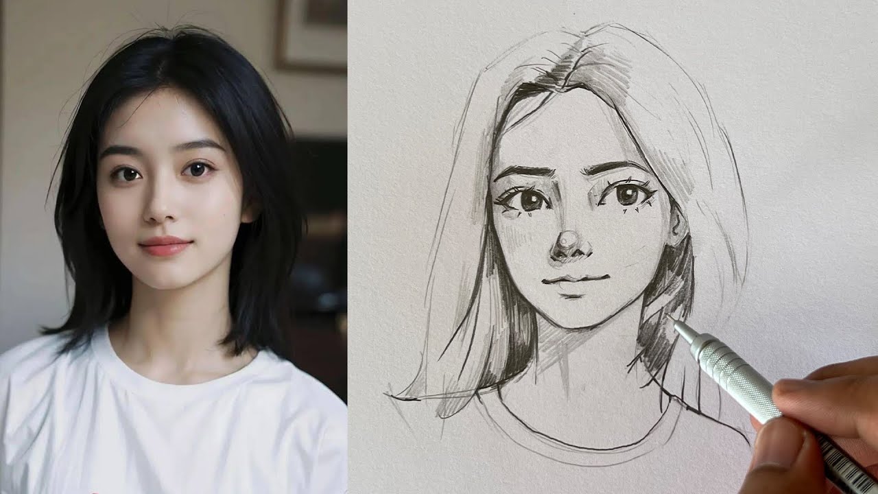 How I Draw Beautiful Girl Face Cute Vibes