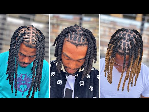 How to Style Barrel Twist Braid on Dreads for Men with Low Ponytail. -  YouTube