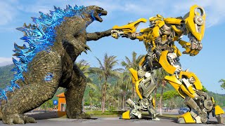 Transformers: The Last Knight | Bumblebee vs Godzilla Fight Scene | Paramount Pictures [HD]