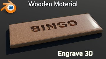 How to Create wooden material and Engrave 3D text using Blender - 193