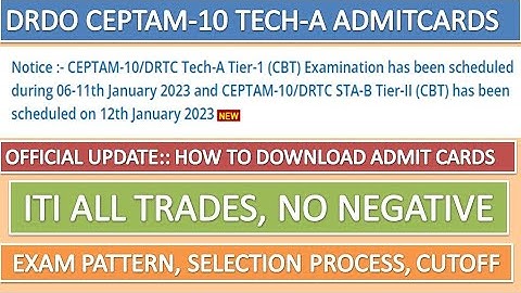 DRDO Tech A Exam Date 2022 | DRDO Ceptam 10 Tech A Exam Date, Admit Card 2022 Out | #drdo_tech_a