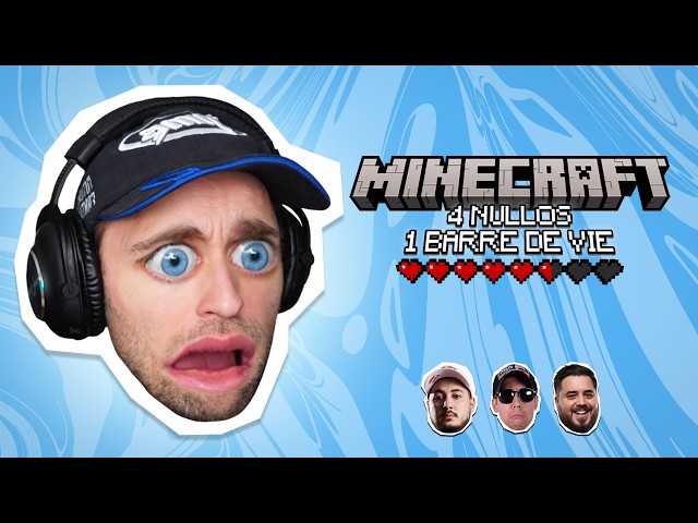 Minecraft : 4 Nullos, 1 Barre de vie (Deuxième tentative) - Rediffusion Squeezie du 08/04